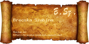 Brecska Szabina névjegykártya