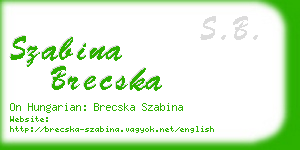 szabina brecska business card